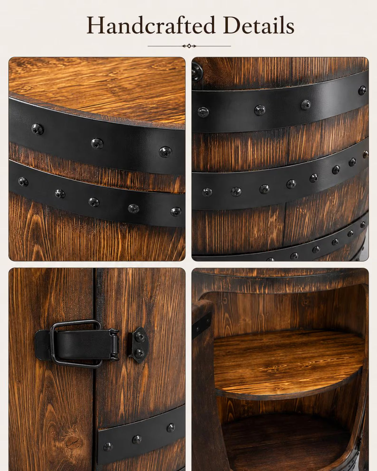 The Reserve — Half Barrel Whiskey Cabinet