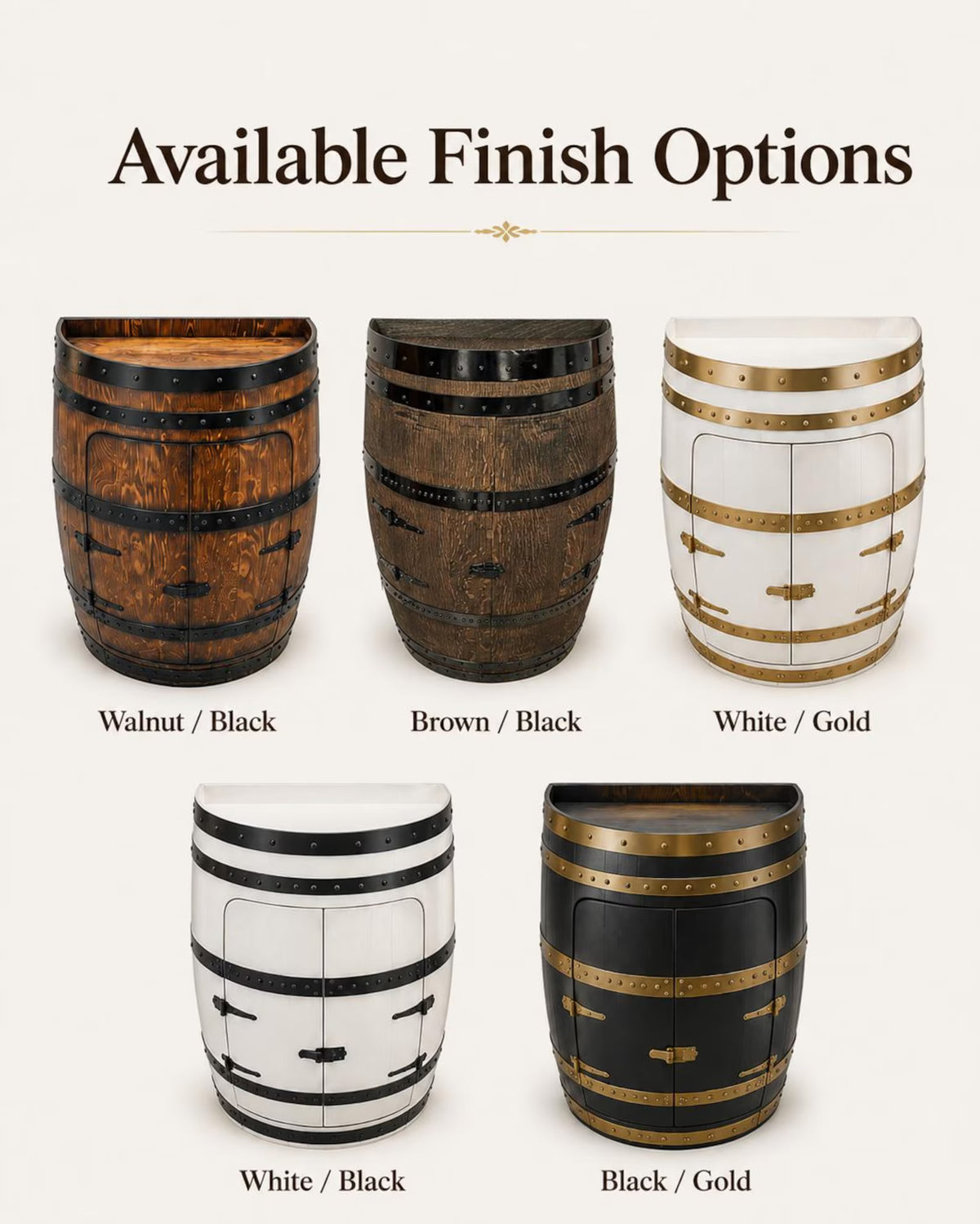 The Reserve — Half Barrel Whiskey Cabinet