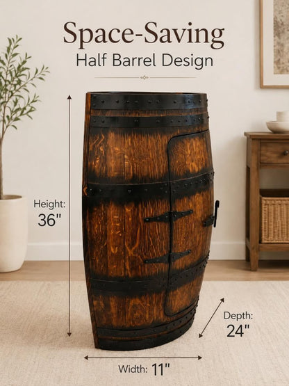 The Reserve — Half Barrel Whiskey Cabinet
