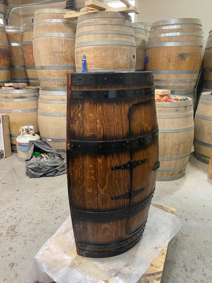 The Reserve — Half Barrel Whiskey Cabinet